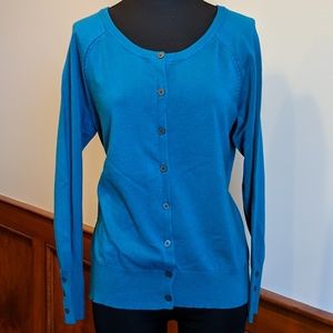 LANE BRYANT Blue Button Up Sweater Cardigan